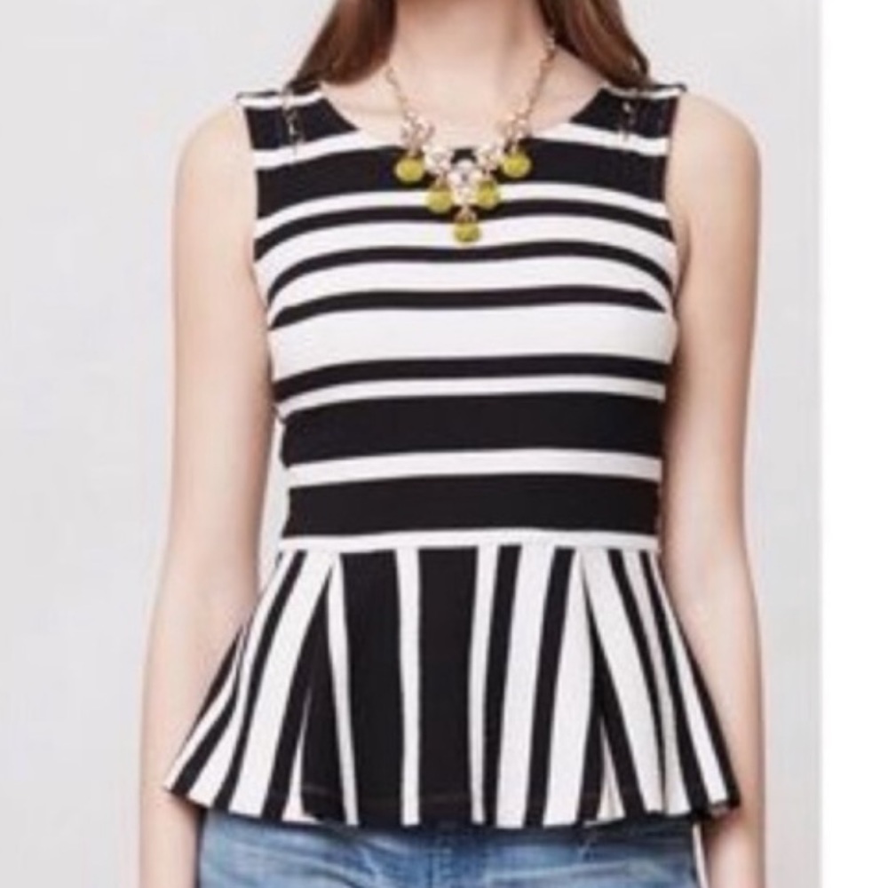 🆕 {anthropologie} Postmark Striped Peplum Top